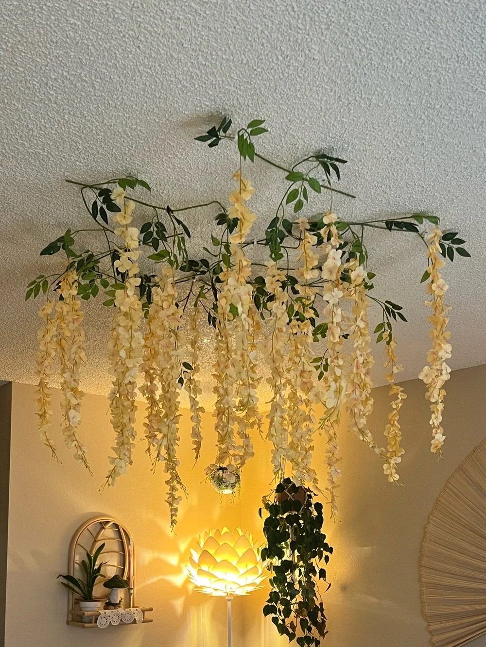 Cream Hanging Wisteria (Set of 12 Strands)